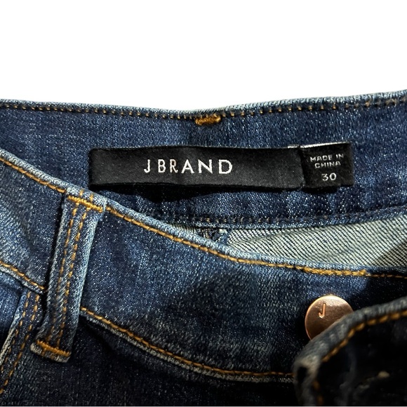 J Brand Dark Wash Frayed Ankle Jeans - Picture 3 of 5